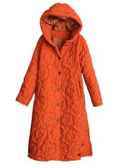 Women Orange Hooded Solid Color Fine Cotton Filled Puffers Jackets WinterFabric: Cotton FilledSize & Fit: Fit: This garment fits true to size.Length: Size 2XL measures 42.9"from shoulder to hemBust: Great for any cup size. Waist: Loose Fit. Comfortable room throughout midsection.Hip: Loose Fit - room for hips. Hand Wash Cold. Warm Long Sleeve Outerwear For Spring, Quilted Outerwear For Winter, Orange Long Sleeve Outerwear With Button Closure, Orange Hooded Outerwear For Spring, Quilted Hooded Outerwear For Fall, Orange Long-sleeve Outerwear With Buttons, Orange Long Sleeve Outerwear With Buttons, Long Sleeve Orange Outerwear With Buttons, Casual Orange Outerwear With Buttons