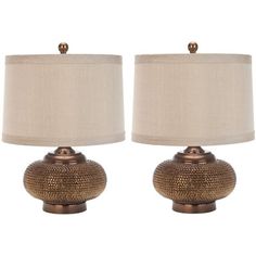 Pemberly Row - Table Lamps - PR4753529285 - Illuminate your home with elegance using these modern beaded table lamps. Featuring silk chestnut shades, they offer a soft, warm light while their contemporary design adds a touch of luxury to living rooms or bedrooms.Features : Incredible Quality; Sleek Design; Complements your decor setting. Specifications : Recommended Location : Indoor. Styl Hampton, Salon Shabby Chic, Beaded Lamps, Pc Table, Cfl Bulbs, Lamp Set, Metal Table Lamps, Table Lamp Sets, Lamp Sets