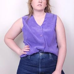 Vintage Synari Purple Sleeveless Button up / L - Etsy Womens Blouses, Nashville Tn, May 17, Model Photos, Womens Clothing Tops, Nashville, Sleeveless Top, Blouses For Women, Button Up