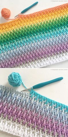 two crochet stitches are next to each other