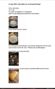 instructions for baking bread in an oven