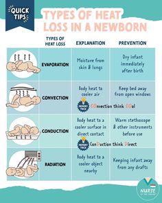 the types of heat loss in a newborn