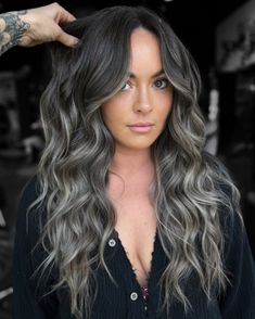 Cool-Tone Ash Gray Highlights for Brown Hair Gray And Silver Highlights, Gray Highlights, Grey Hair Color Silver, Platinum Hair Color, Dark Ash Blonde, Ash Blonde Hair Colour, Grey Highlights, Ash Hair