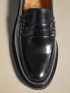 A time-honored classic, this classic loafer comes to life, ready for all seasons with an Italian leather construction in rich tones.  Leather uppers.  Rubber outsoles.  Made in Portugal.  Whole and half sizes. Walking On A Dream, Italian Loafers, Lug Sole, Walk On, Italian Leather, All Seasons, Banana Republic, Leather Upper, Portugal