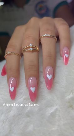 Fancy Nails Designs, Girly Acrylic Nails, Pink Acrylic Nails, Heart Nails, Dope Nails