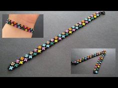 the beaded bracelet is decorated with multicolored beads