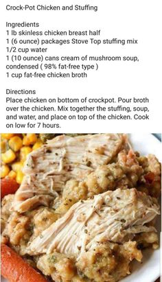 the recipe for crock pot chicken and stuffing