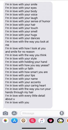 an image of someone's text message with the caption i'm in love with you