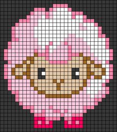 a pixellated image of an animal with pink hair