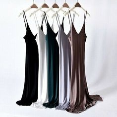 Great Shopping Ladies Silk Slip Dress Camisole Petticoat Strap Nightdress Slit V Neck Spaghetti, Women's clothing Suspender Skirt, Camisole Dress, Silk Slip Dress, Silk Slip, Petticoat, Night Dress, Silk Dress, Slip Dress, Spaghetti