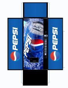 the pepsi soda machine is made out of cardboard