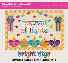 Create a unique and bright Diwali bulletin board that students and teachers will stop to admire. A beautiful, bright and colorful diya-themed Diwali bulletin board and classroom door decor is a fun way to add a festive feeling and pop of color to your classroom. This bulletin board kit is perfect to decorate your classroom in celebration of the Indian holiday of Diwali. With this ready-to-print Diwali bulletin board kit, it is never been easier to get your classroom ready for the Festival of Light celebration. ✿ INSTANT DOWNLOAD ✿ Once payment is confirmed, you will receive an email with your download link, usually in 5 minutes time. Please check your spam folder if you don't see the email. ✿ WHAT YOU WILL GET ✿ ♥ Individual images that print on 8.5x11 inch paper ♥ Individual letters to ma Diwali Classroom Door Decoration, Diwali Classroom Decoration, Diwali Display Board Ideas, Diwali Bulletin Board Ideas, Diwali Board Decoration