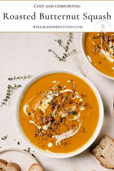 Roasted Butternut Squash Soup with Pancetta