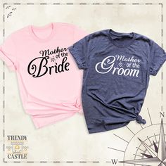 mother of the bride and mother of the groom t - shirts on a map background