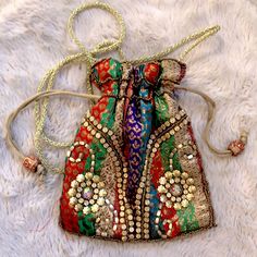 Nwot Beautiful Vintage Beaded Jeweled Silky Satin Lined, Festival Gypsy Mini Pouch, Crossbody Or Tie It To Your Belt Bag. Please See Photos For Detailed Description And Comment Below With Any Questions. Beaded Bags For Festive Occasions, Beaded Bags For Festivals And Festive Occasions, Beaded Festive Bag For Festivals, Beaded Bags For Festive Occasions And Festivals, Festive Beaded Bag For Festivals, Bohemian Beaded Potli Bag For Gifts, Bohemian Beaded Potli Bag As Gift, Festival Beaded Pouch Potli Bag, Beaded Pouch Shoulder Bag For Festive Occasions