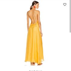 Nwt Cult Gaia Claire Dress Size Large Sold Out Online Make An Offer Beautiful Gown For Weddings ! Yellow V-neck Maxi Dress For Wedding, Chic Yellow Maxi Dress For Wedding, Yellow Backless Maxi Dress For Party, Yellow Backless Maxi Dress For Evening, Sleeveless Yellow Maxi Dress For Gala, Yellow Sleeveless Maxi Dress For Gala, Yellow V-neck Maxi Dress For Evening, Yellow Silk Maxi Dress For Gala, Backless Silk Beach Dress