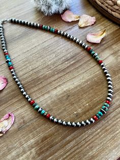 6 mm Navajos pearl necklace – The Bijoux FAB Jewelry Navajo Pearl Jewelry, Western Jewelry Diy, Native American Jewelry Diy, Western Jewelry Necklace, Navajo Pearls Necklace, Mens Handmade Jewelry, Turquoise Jewelry Necklace, Western Grunge, Rodeo Jewelry