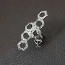 Pave Diamond Honeycomb Ring, 925 Sterling Silver, Honeycomb Ring, Styl – CraftToCart Honeycomb Engagement Ring, Luxury Hexagonal Jewelry With Diamond Accents, Luxury Hexagon Diamond Cut Jewelry, Honeycomb Jewelry, Honeycomb Ring, Pave Diamond Ring, Stylish Rings, Seashell Jewelry, Uncut Diamond