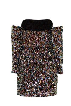 Stand out with Helsi's "Lindsay" sequin velvet mini dress! This off-shoulder dress features multi-color iridescent sequins and long sleeves. Elevate your style game with black strappy heels and a chic clutch bag. Get ready to turn heads and keep it classy with this playful and unique dress. Size L Made in USA 95% Polyester, 5% Spandex Fully lined Invisible zipper back Off-shoulder long-sleeves Bust 36" Waist 32" Length 25.5" Sleeve length 17.5" Black Strappy Heels, Keep It Classy, Mini Velvet Dress, Invisible Zipper, Unique Dresses, Strappy Heels, Off Shoulder Dress, Shoulder Dress, Off Shoulder