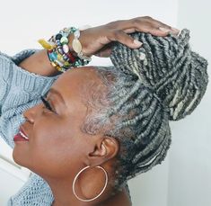 Gray Locs, Grey Hair Braids, Natural Hair Styles For Black, Gorgeous Gray Hair, Love Pinterest, Beautiful Gray Hair, Ethnic Hairstyles, Silver Grey Hair