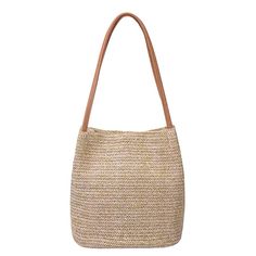 PRICES MAY VARY. Want to take your sense of style to the next level? This trendy naturally casual straw woven tote/shoulder bag made with high quality straw material and easy over-the-shoulder PU leather handles is a talking point wherever you go. SIMPLE & NATURAL DESIGN: Naturally casual fashionable design handbag. Ideal for everyday occasions such as work ,shopping, date, hanging out with friends, beach day, vacation travel etc. MATERIAL: Made of high quality lightweight straws material and PU Straw Beach Tote, Summer Handbag, Bucket Tote Bag, Summer Tote Bags, Bucket Tote, Straw Beach Bag, Summer Handbags, Bucket Handbags, Spring Bags