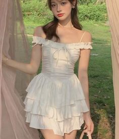 use code "OFFER" and get 20% off!!!! Fitted Summer Dresses For Outing, Fitted Dress For Spring Outing, Fitted Spring Dress For Outing, Off-shoulder Dress With Ruffle Hem For Summer, Summer Outing Mini Dress, Chic Fitted Dress For Outing, Elegant Fitted Dress For Outing, Princess Fairy Dress, Kawaii Party