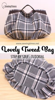 the lovely tweed bag is easy to sew and can be used as a purse