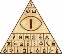 an all seeing pyramid with the eye in it's center and egyptian writing on top