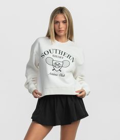 SSCO_W_Club_SSCO_Sweatshirt_Crewneck_Sweatshirts_Sugar_Swizzle_1 Semi Cropped, Shirt Company, Southern Shirt, Resort Shirt, Polo Tees, Southern Shirts, Cropped Sweatshirt, Swimwear Shorts, Mens Swimwear