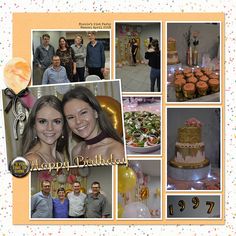 a collage of photos with people and cakes