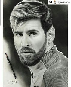 a pencil drawing of a man with a beard