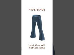 the leggings are blue and have brown lettering on them that says, light blue bell bottom jeans