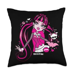 PRICES MAY VARY. 100% Polyester Officially Licensed by Mattel Graphic Artwork: H31635 100% spun-polyester fabric Double-sided print Filled with 100% polyester and sewn closed Individually cut and sewn by hand Spot clean/dry clean only Graphic Artwork, Pillow Throw, Bed Pillows Decorative, Monster High, Spinning, Hand Sewing, Double Sided, Polyester Fabric, Throw Pillow