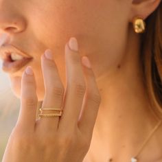 Our Ribbed Gold Filled ring is a modern twist on your simple gold band. The perfect stacking companion. A new look made for ring stacking. Our 14k gold-filled jewelry is bonded with 14k gold and is water and tarnish resistant. 14k gold-filled jewelry is a great alternative to solid gold, and can be worn by people with sensitive skin. The color will not tarnish but recommend to keep away from perfumes and lotions. - 14k gold-filled- Band width: 2mm.- Waterproof, tarnish resistant & hypoallergenic Adjustable Gold Plated Stackable Rings, Adjustable Gold Plated Stackable Rings Fine Jewelry, Adjustable Gold-plated Stackable Rings In Fine Jewelry Style, 14k Gold Filled Fine Jewelry Stackable Rings, 14k Yellow Gold Filled Stackable Open Rings, Gold Plated Stackable Rings For Everyday, Everyday Gold Plated Stackable Rings, Everyday Gold Plated Stackable Rings With Round Band, Everyday Stackable Gold Plated Rings