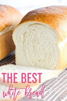 two loaves of bread sitting on top of a cooling rack