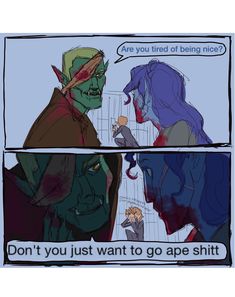 two comics with one saying, don't you just want to go ape shitt?