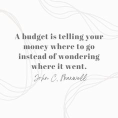 a quote that says, a budget is telling your money where to go instead of wondering where