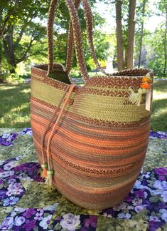 Beautiful - MyBonnieMacBag, With A Native American Flair - Carry-All Bag * Measurements: 12" Tall * Handles: 16" Long * Colors: Hand Dyed - Bottom: Variegated Green, Burnt Orange and Brown. TOP; Natural Green. The entire Bag is Sewn together with Brown thread. * Cotton Rope / with a poly-fiber core. * Care: Spot Clean With Mild Soap & Water. Made in a smoke and pet free Studio. Each Bag is shaped as it is sewn with strong thread. You and Your Friends Will Love This Bag! This is a Quality Product Cheap Bags With Braided Double Handles, Cheap Shopping Bags With Braided Handles, Rope Bags, Coiled Rope, Rope Bag, Green Bottom, Top Handle Bags, Brown Top, Carry All Bag