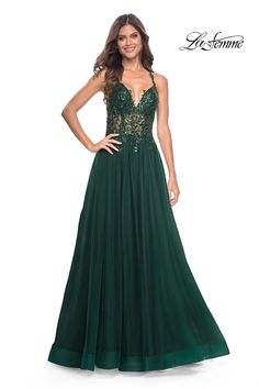 Elevate your evening ensemble with the La Femme 31471 dress. This exquisite piece from the Spring 2024 collection exudes elegance and grace with its beaded and tulle design. Make a lasting impression at special occasions as you embrace the romance and enchantment of this stunning gown. Lined Bodice Evening Dress For Prom Season, Elegant Embellished Lace Ball Gown, Elegant Tulle Evening Dress With Sequins, Elegant Green Gown With Sheer Bodice, Green Evening Dress With Sheer Bodice, Tulle Evening Dress With Lace Bodice, Evening Tulle Dress With Lace Bodice, Elegant Green Tulle Ball Gown, Green Evening Dress With Lace Bodice