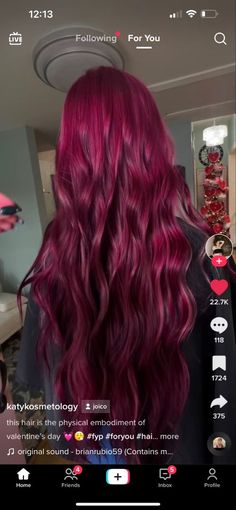 Non Red Valentines Nails, Midnight Magenta Hair Color, Lunar Tides Cranbaby Hair, Raspberry Colored Hair, Pretty Hair Dye Colors, Cranberry Colored Hair, Red Raspberry Hair Color, Dark Magenta Hair Burgundy, Red Magenta Hair Color