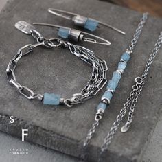 "Bracelet is made of oxidized silver 925 and Blue Raw Aquamarine The whole length: approx. 21cm (8.2\") Stones : 7x9mm Adjustable inside circuit: maximum 19 cm (7.5\") Weight is 12g Thank you for visiting! It's signed © formood Artur Hornowski. All jewelry designs, pictures and descriptions belong to formood Artur Hornowski and are protected by international copyright" Minimalist Oxidized Bracelets For Everyday, Everyday Minimalist Oxidized Bracelets, Oxidized Silver Bracelet, Oxidized Silver Necklace, Oxidized Silver Earrings, Raw Aquamarine, Hippie Bracelets, Aquamarine Earrings, Wire Work Jewelry