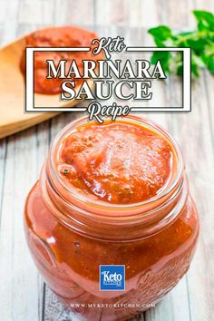 keto marinara sauce in a glass jar