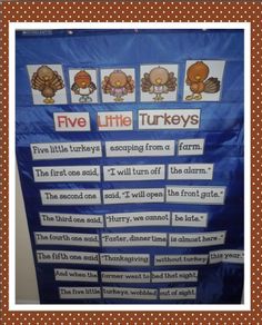 the five little turkeys bulletin board