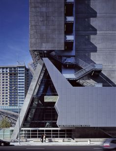 the building is made up of triangular shapes