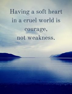 a quote about having a soft heart in a cruel world is courage, not weakness