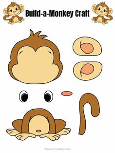 a monkey cut out with the words build - a - monkey craft