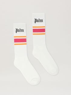 White Casual Socks With Ribbed Cuffs, Casual White Socks With Ribbed Cuffs, Trendy White Socks For Streetwear, Trendy White Streetwear Socks, White Sports Socks With Letter Print, Sporty White Socks For Streetwear, Eyewear Kids, Baby Icon, Pinstripe Pattern