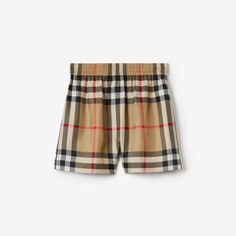 Check Silk Shorts in Archive Beige - Women | Burberry® Official Classic Shorts With Elastic Waistband For Summer, Classic Summer Shorts With Elastic Waistband, Classic Relaxed Fit Shorts With Elastic Waistband, Classic Shorts With Elastic Waistband For Spring, Burberry Shorts, Silk Shorts, Mini Shorts, Silk Twill, Linen Shorts