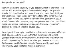 an open letter to myself i always wanted to say to you because it's not true