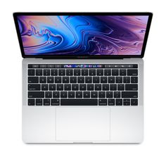 an apple macbook pro with touch bar and removable keyboard, on a white background